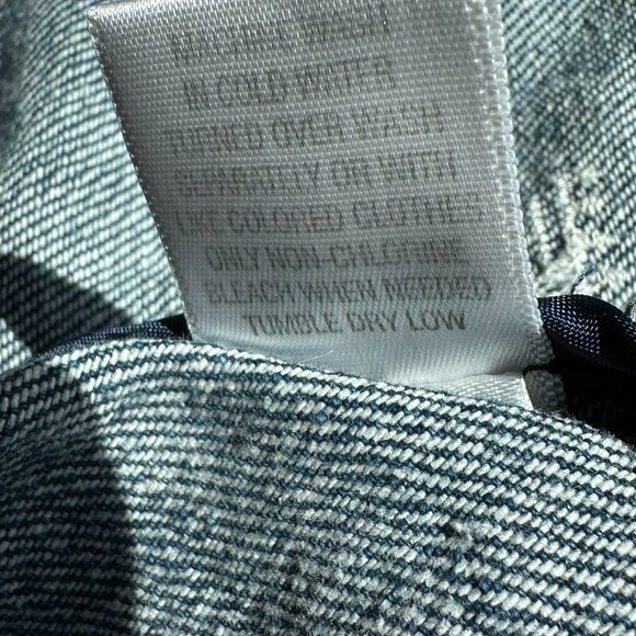 Laura Ashley Blue Denim Jacket Size L with Southwest Stitched design - Picture 9 of 9